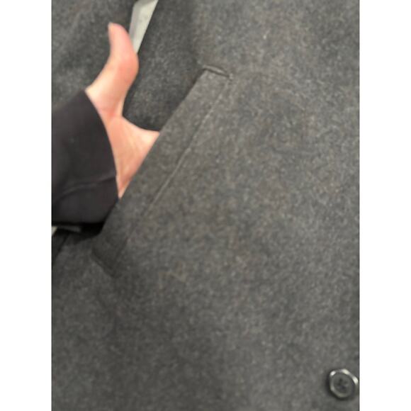 Vtg Wool gap peacoat charcoal gray quilted pockets size L 3 button preppy office - Picture 7 of 8
